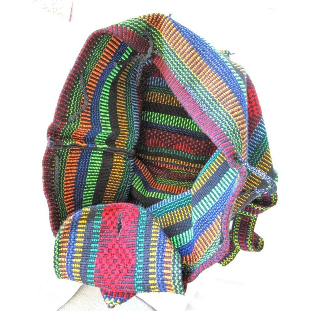 Authentic RASTA Pinzon Bag Beach Hippie Ethnic Backpack Made in Mexico Unisex - Picture 4 of 7